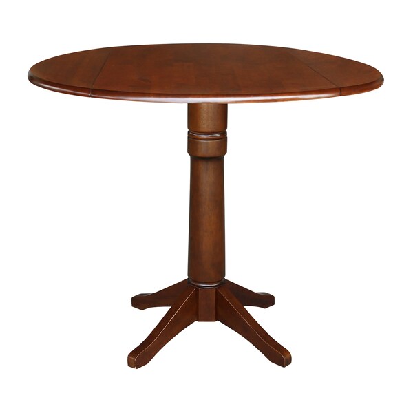 International Concepts Round 42 in Round Dual Drop Leaf Pedestal Table, 36.3 inH, Espresso, 42 W, 42 L, 36.3 in H, Wood K581-42DPT-27B-6B - main
